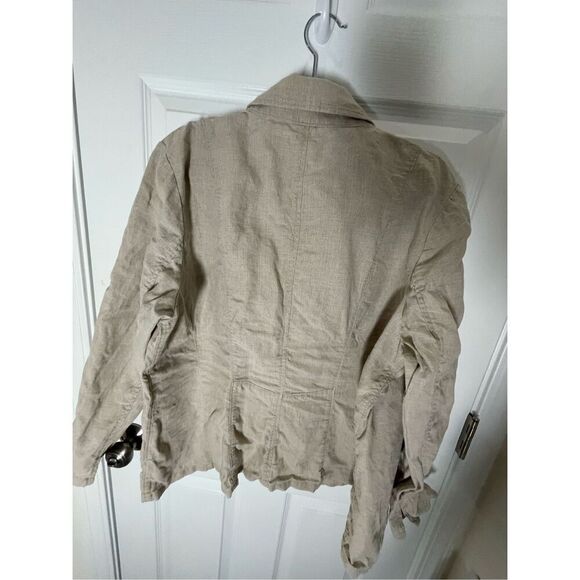 Coldwater Creek women’s linen jacket tan size 20 - Picture 2 of 6